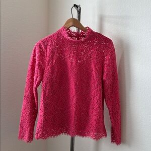 J. Crew lace top pink with camisole sz 6 luxury preppy feminine soft girl EUC